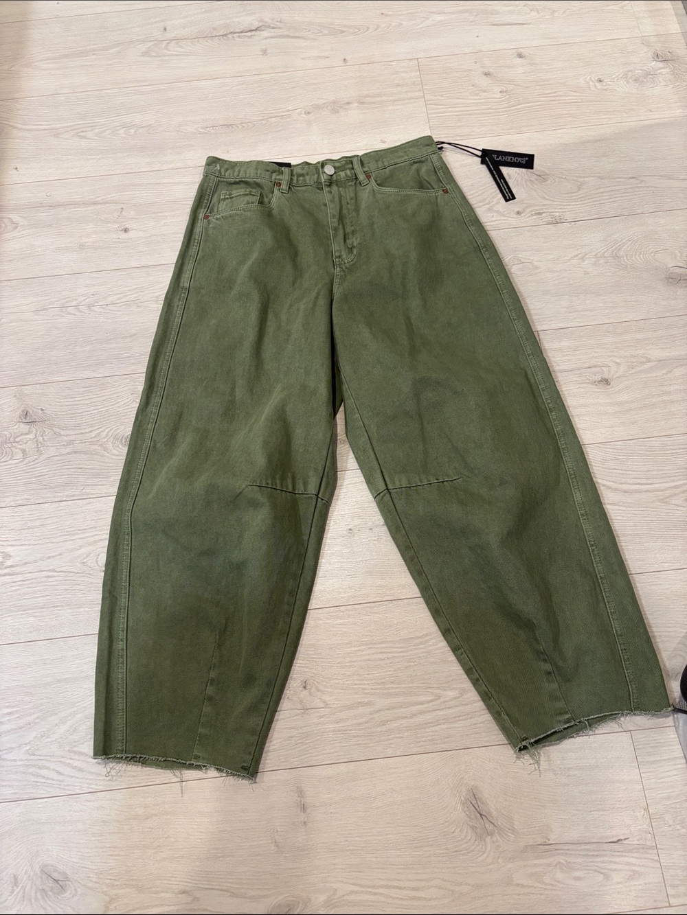 Blank NYC Olive Green Wide-Leg Jeans
